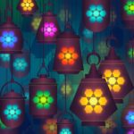 lantern, lamp, colorful